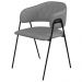 Conjunto 4 Cadeiras Veneza Couro Cinza Metal Preto