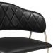Conjunto 4 Cadeiras Veneza Couro Preto Metal Champanhe