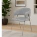 Conjunto 4 Cadeiras Veneza Linho Cinza Metal Champanhe