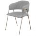 Conjunto 4 Cadeiras Veneza Linho Cinza Metal Champanhe