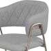 Conjunto 4 Cadeiras Veneza Linho Cinza Metal Champanhe