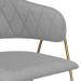 Conjunto 4 Cadeiras Veneza Linho Cinza Metal Dourado