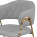 Conjunto 4 Cadeiras Veneza Linho Cinza Metal Dourado