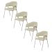 Conjunto 4 Cadeiras Veneza Linho Palha Metal Champanhe
