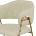 Conjunto 4 Cadeiras Veneza Linho Palha Metal Dourado