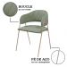 Conjunto 4 Cadeiras Veneza no Boucle Verde e Metal Champanhe