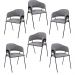 Conjunto 6 Cadeiras Veneza Bouclé Cinza Metal Preto