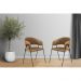 Conjunto 6 Cadeiras Veneza Couro Caramelo Metal Preto