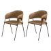 Conjunto 6 Cadeiras Veneza Couro Caramelo Metal Preto