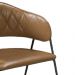 Conjunto 6 Cadeiras Veneza Couro Caramelo Metal Preto