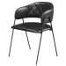 Conjunto 6 Cadeiras Veneza Couro Preto Metal Preto