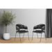 Conjunto 8 Cadeiras Veneza Couro Preto Metal Preto