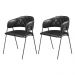 Conjunto 8 Cadeiras Veneza Couro Preto Metal Preto