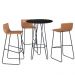 Conjunto Mesa Bistrô Tampo Preto 3B Caramelo e Metal Preto