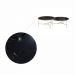 Conjunto Mesa de Centro Itália Tampo Marmorizado Preto e Pés Metal Champanhe