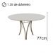 Conjunto Mesa de Jantar Barcelona Off White Base Champanhe 1,35M com 4 Cadeiras Aurora