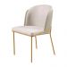 Conjunto Mesa de Jantar Barcelona Off White Base Dourado 1,20M com 4 Cadeiras Aurora