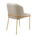 Conjunto Mesa de Jantar Barcelona Off White Base Dourado 1,20M com 4 Cadeiras Aurora