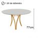 Conjunto Mesa de Jantar Barcelona Off White Base Dourado 1,35M com 4 Cadeiras Aurora