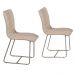 Conjunto Mesa de Jantar Milão Off White com 8 Cadeiras Cristal Couro Pérola Metal Champanhe