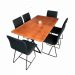 Conjunto Sala de Jantar Angra Cinamono com 6 Cadeiras Cristal Linho Preto