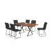 Conjunto Sala de Jantar Angra Cinamono com 6 Cadeiras Cristal Linho Preto