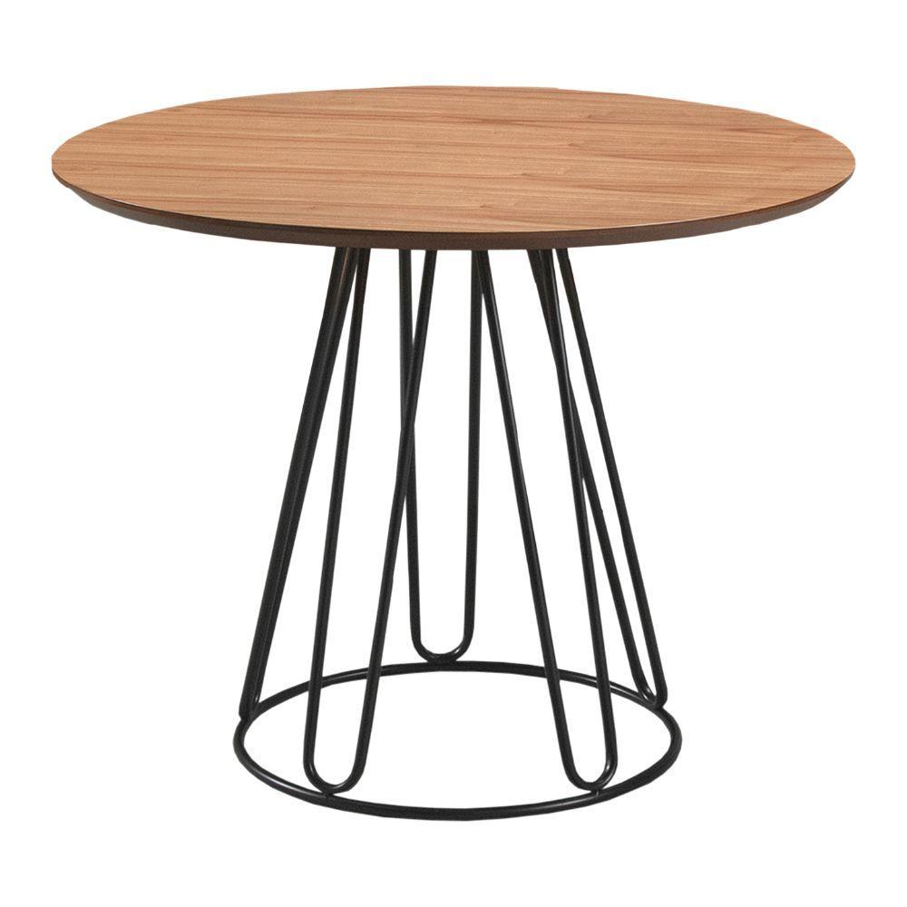 Conjunto Sala de Jantar Rubi Cinamomo com 4 Cadeiras Cristal Couro Caramelo Base Preto