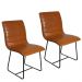 Conjunto Sala de Jantar Rubi Cinamomo com 4 Cadeiras Cristal Couro Caramelo Base Preto