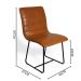 Conjunto Sala de Jantar Rubi Cinamomo com 4 Cadeiras Cristal Couro Caramelo Base Preto