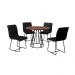 Conjunto Sala de Jantar Rubi Cinamono c/ 4 Cadeiras Linho Preto