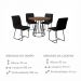 Conjunto Sala de Jantar Rubi Cinamono c/ 4 Cadeiras Linho Preto
