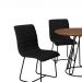 Conjunto Sala de Jantar Rubi Cinamono c/ 4 Cadeiras Linho Preto