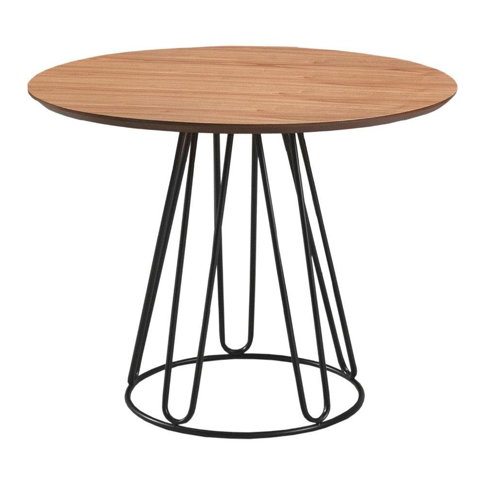 Conjunto Sala de Jantar Rubi Cinamono com 4 Cadeiras Veneza no Couro Caramelo