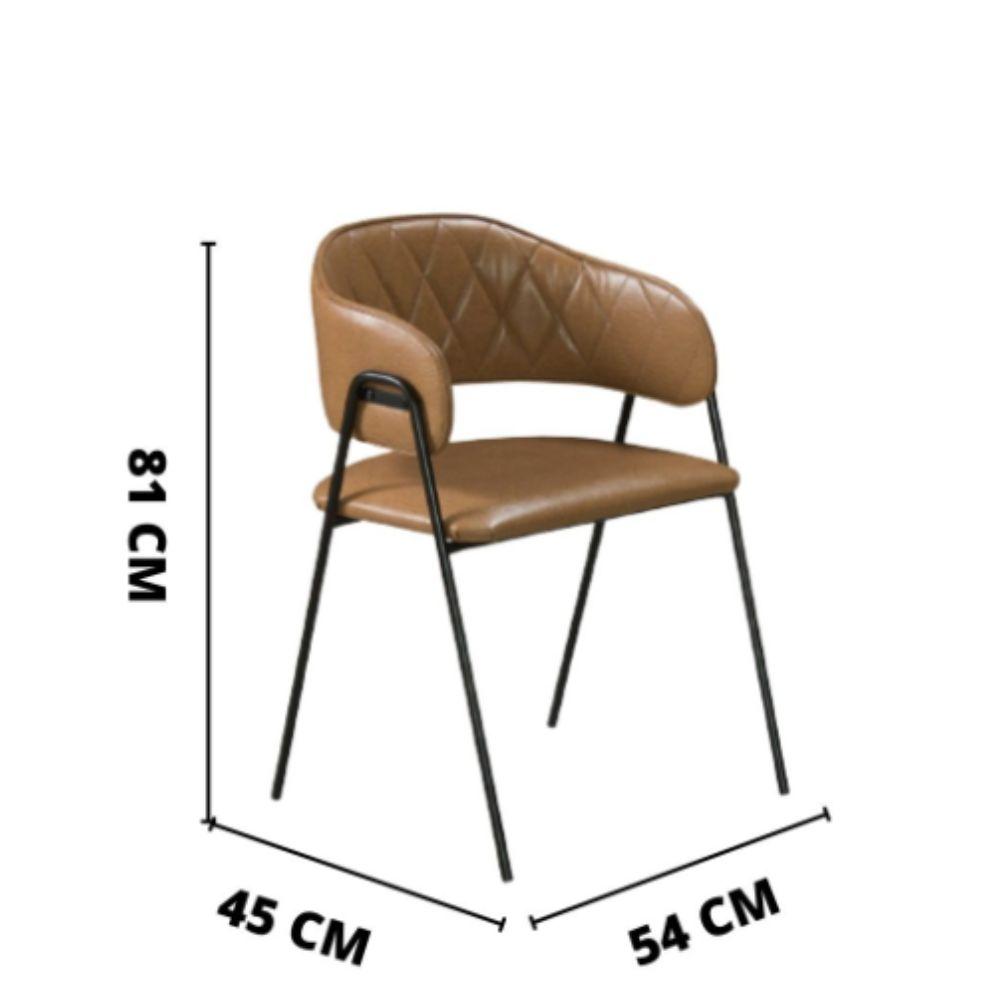 Conjunto Sala de Jantar Rubi Cinamono com 4 Cadeiras Veneza no Couro Caramelo
