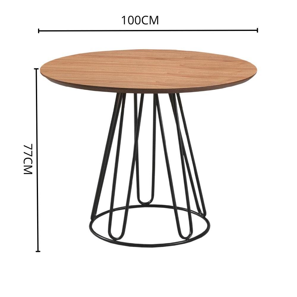 Conjunto Sala de Jantar Rubi Cinamono com 4 Cadeiras Veneza no Couro Caramelo