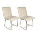 Conjunto Sala de Jantar Rubi Off White com 4 Cadeiras Cristal Couro Pérola Base Champanhe
