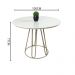 Conjunto Sala de Jantar Rubi Off White com 4 Cadeiras Cristal Couro Pérola Base Champanhe