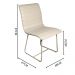 Conjunto Sala de Jantar Rubi Off White com 4 Cadeiras Cristal Couro Pérola Base Champanhe