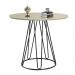 Conjunto Sala de Jantar Rubi Off White com 4 Cadeiras Cristal Couro Pérola Base Preto