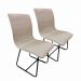 Conjunto Sala de Jantar Rubi Off White com 4 Cadeiras Cristal Couro Pérola Base Preto