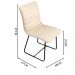 Conjunto Sala de Jantar Rubi Off White com 4 Cadeiras Cristal Couro Pérola Base Preto