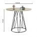 Conjunto Sala de Jantar Rubi Off White com 4 Cadeiras Cristal Couro Pérola Base Preto