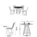 Conjunto Sala de Jantar Rubi Off White com 4 Cadeiras no Linho Cinza