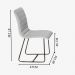 Conjunto Sala de Jantar Rubi Off White com 4 Cadeiras no Linho Cinza