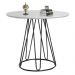 Conjunto Sala de Jantar Rubi Off White com 4 Cadeiras no Linho Cinza
