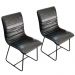 Conjunto Sala de Jantar Rubi Preto com 4 Cadeiras Cristal Couro Preto Base Preto