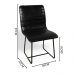 Conjunto Sala de Jantar Rubi Preto com 4 Cadeiras Cristal Couro Preto Base Preto