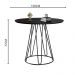 Conjunto Sala de Jantar Rubi Preto com 4 Cadeiras Cristal Couro Preto Base Preto