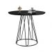 Conjunto Sala de Jantar Rubi Preto com 4 Cadeiras Cristal no Linho Cinza