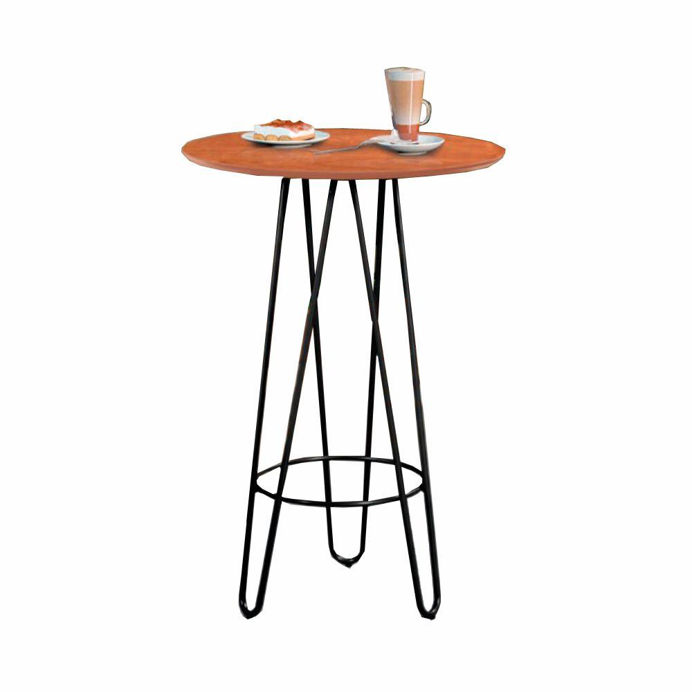 Mesa Bistrô Dubai Madeira Com Base Preto 60 Cm